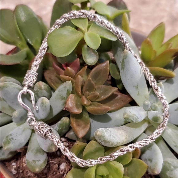 Sterling Silver Bracelet Bali-Style 8.5” - Picture 6 of 15